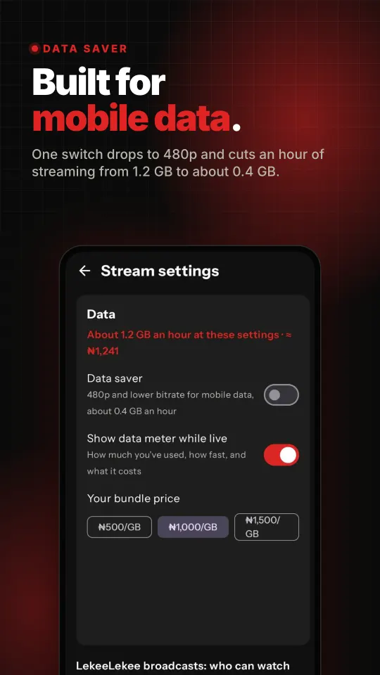 Data saver settings