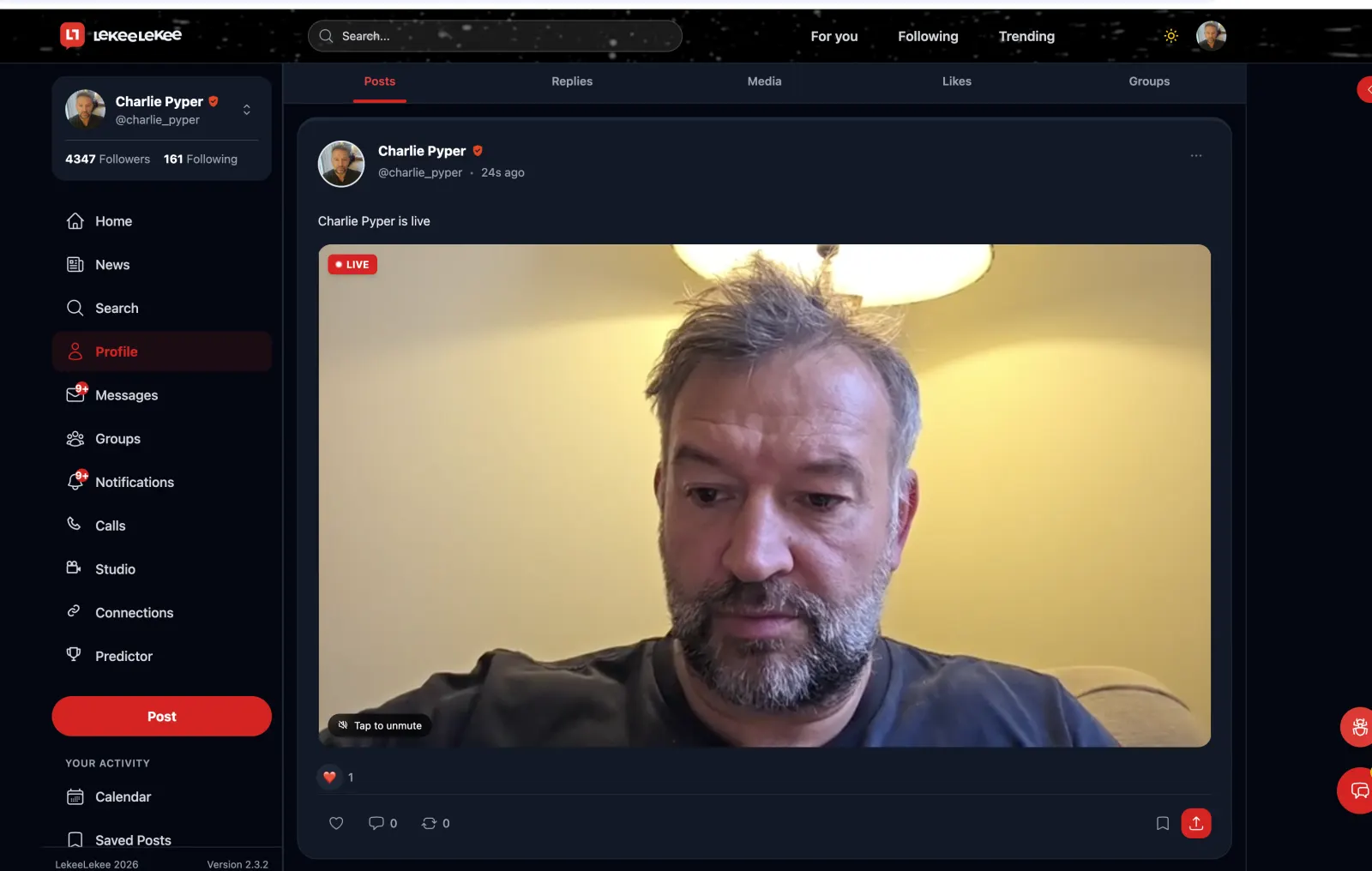 A LekeeLekee Stream broadcast playing live in the LekeeLekee feed on the web